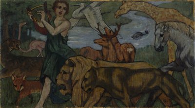 Orfeus bland djuren, utkast till en gobelin av Franz Marc