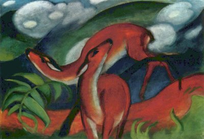 Röda hjortar II av Franz Marc
