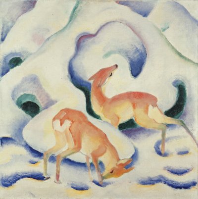 Rådjur i snön II av Franz Marc