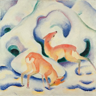 Rådjur i snön II av Franz Marc