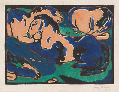 Vilande hästar, 1911-1912. av Franz Marc