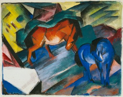 Röd och blå häst av Franz Marc