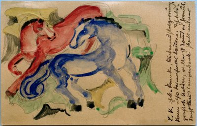 Röd och blå häst av Franz Marc