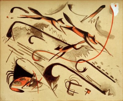 Scherzo (rävar som spelar) av Franz Marc