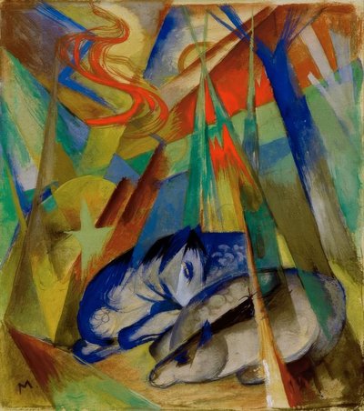 Sovande djur av Franz Marc