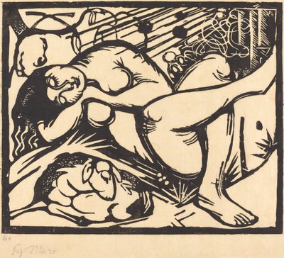 Sovande herdinna Schlafende Hirtin, 1912. av Franz Marc
