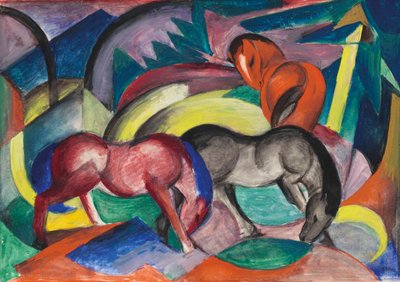 Tre hästar, 1912. av Franz Marc