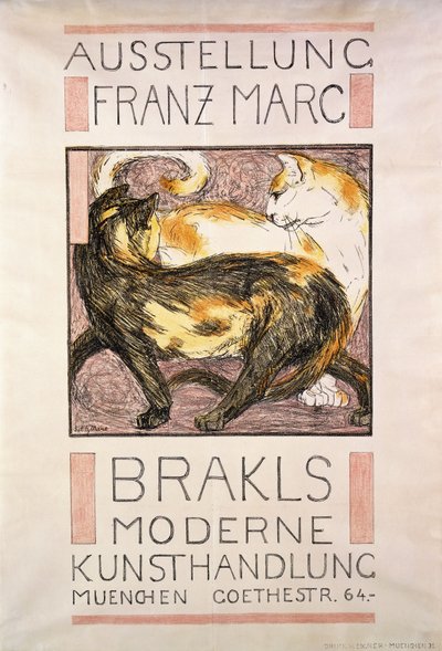 Två katter, 1909-10 av Franz Marc
