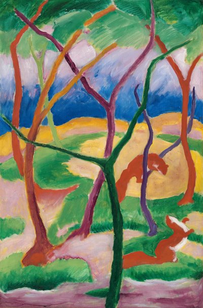 Lekande vesslor av Franz Marc
