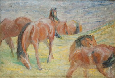 Betande hästar I av Franz Marc
