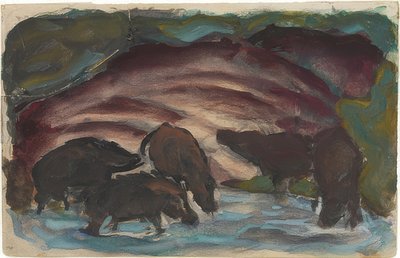 Vildsvin vid vattnet. 1910-11 av Franz Marc