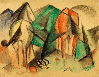 Två hästar av Franz Marc