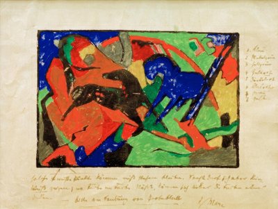 Två hästar av Franz Marc