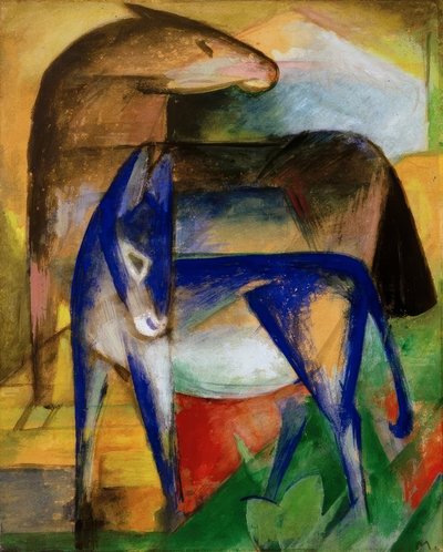 Två blå åsnor av Franz Marc