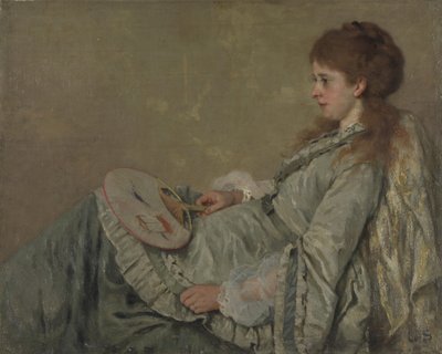 Porträtt av konstnärens fru, 1872-1873 av Franz Otto Scholderer