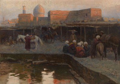 Caravanserai av Gur-e Amir i Samarkand av Franz Roubaud