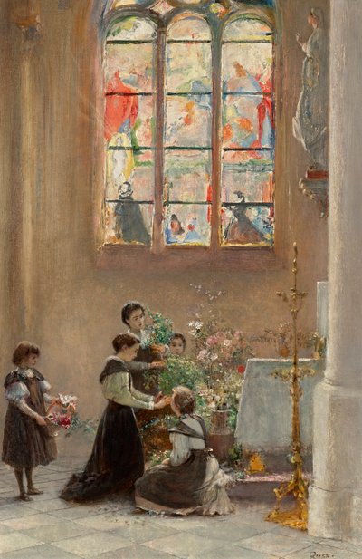 Mariafest i en kyrka i Venedig av Franz Russ der Jüngere