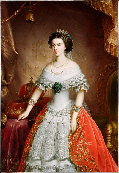 Porträtt av Elisabeth av Bayern, 1856 av Franz Russ the Elder
