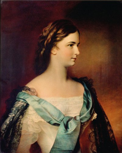 Porträtt av kejsarinnan Elisabeth av Österrike. av Franz Schrotzberg