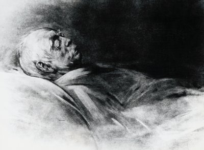 Otto von Bismarck (1815-1898) på sin dödsbädd av Franz Seraph von Lenbach