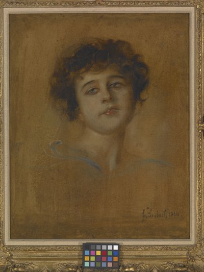Porträtt av en ung kvinna (olja på duk) av Franz Seraph von Lenbach