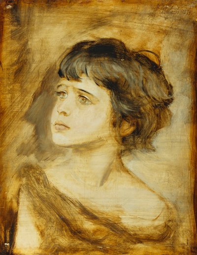 En flickas huvud, 1879 av Franz Seraph von Lenbach