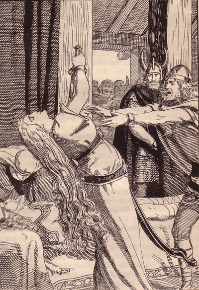 Illustration till The Edda: Germanic Gods and Heroes av Hans von Wolzogen av Franz Stassen