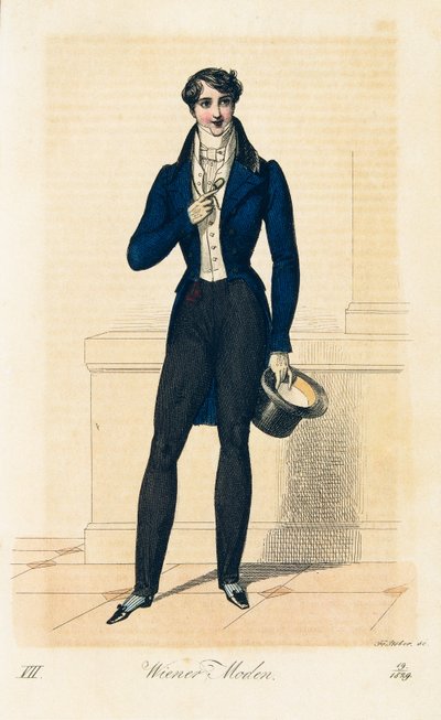 Gentleman med mörkblå överkjol av Franz Stober