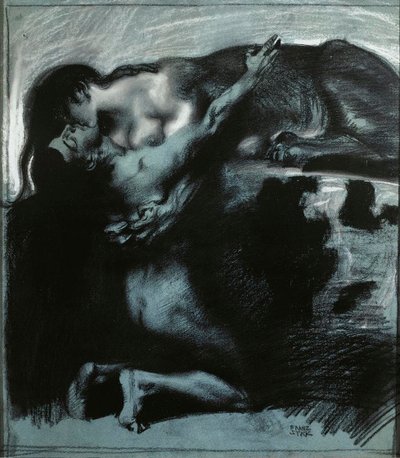 Kiss of a Sphinx, mellan 1890 och 1914. av Franz Stuck Ritter von
