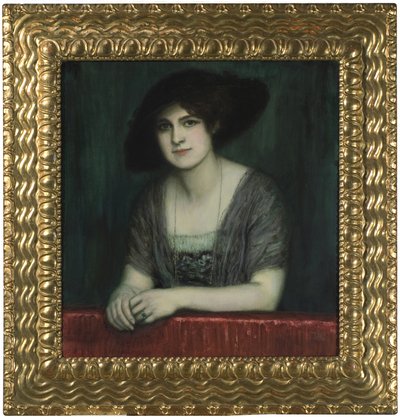 Mary med mörk hatt, ca. 1916. av Franz Stuck Ritter von