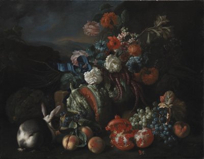 Stenbas med blommor och frukt av Franz Werner Tamm