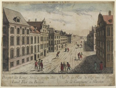 Vy över Rue du Roi-Boston (1776) av Franz Xaver Habermann