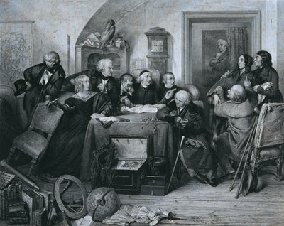Öppnandet av testamentet av Franz Xaver Stöber