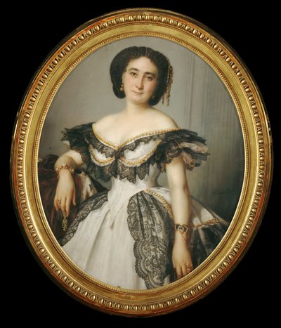 Portrait de femme - porträtt av en dam ... av Franz Xaver Winterhalter