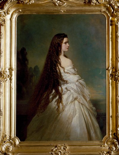 Porträtt av Elisabeth de Wittelsbach (1837-1898) (sissi), imperator av Österrike (1854-1898) och drottning av Ungern (1867-1898) Målning av Franz Xaver Winterhalter (1806-1873) av Franz Xaver Winterhalter