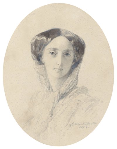 Porträtt av storhertiginnan Olga Nikolaevna av Ryssland 1822-1892, drottning av Württemberg av Franz Xaver Winterhalter