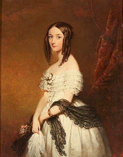 Ett stilleben av olika blommor i en vas med blandad frukt på en avsats (olja på duk) av Franz Xavier (manner of) Petter