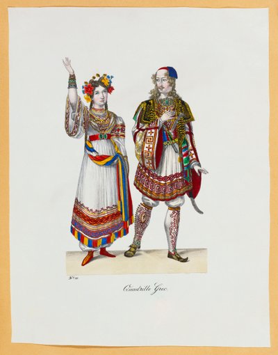 En samling maskeraddräkter, 1827 av Franz Xavier Nachtmann