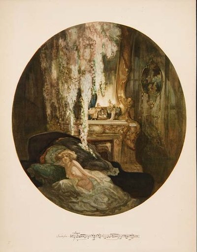 Naken kvinna i sin Boudoir av Franz von  Bayros