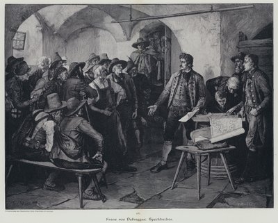 Josef Speckbacher, ledare för Tyrolens uppror mot Napoleon I:s styre (gravyr) av Franz von (after) Defregger