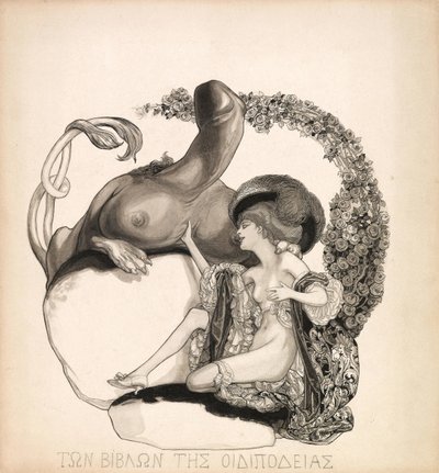 Erotisk illustration, ca. 1912. av Franz von Bayros