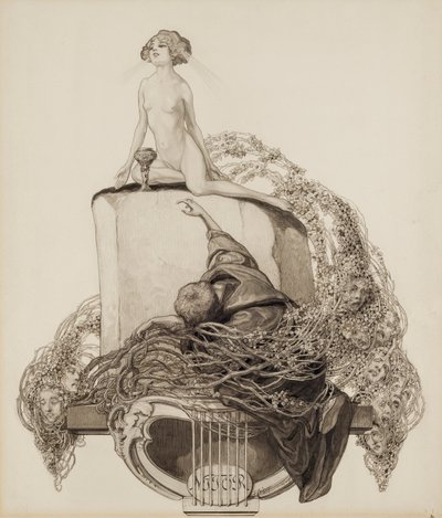 Ex Libris Walther och Amelia Fahrenhorst av Franz von Bayros