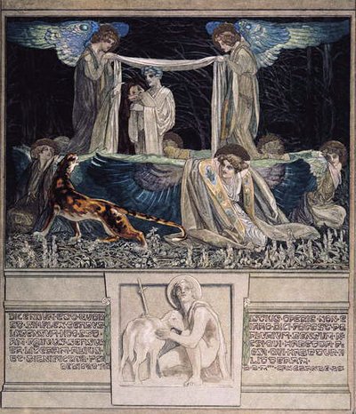 Illustration från Dantes gudomliga komedi, Inferno, 1921 (wc på papper) av Franz von Bayros