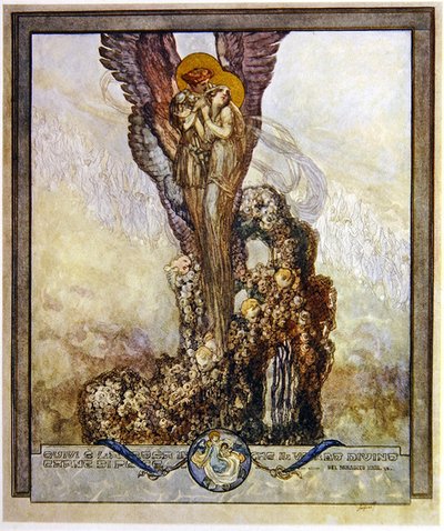 Illustration från Dantes Divine Comedy, Paradise, Canto XXIII, 1921 (wc på papper) av Franz von Bayros