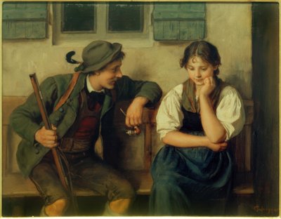 Svår fråga av Franz von Defregger