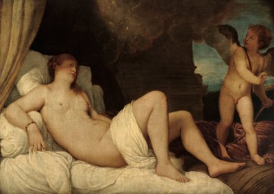 Danae, kopia efter Tizians målning i Neapel av Franz von Lenbach