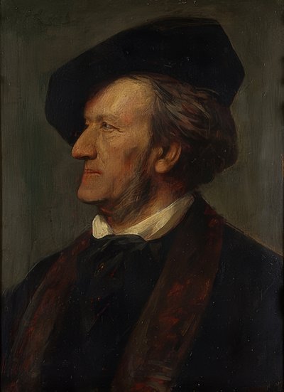 Porträtt av kompositören Richard Wagner (1813-1883). 1871 av Franz von Lenbach