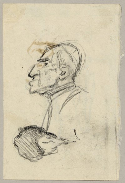 Porträttstudie av en kardinal, tergo: mule sedd bakifrån (?) av Franz von Lenbach