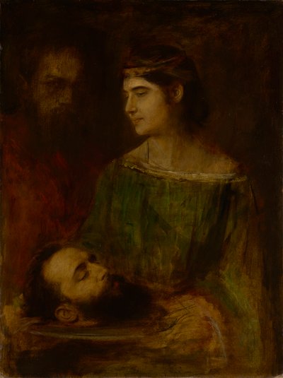 Herodias dotter med Johannes huvud; halvfigur i stående ställning av Franz von Lenbach