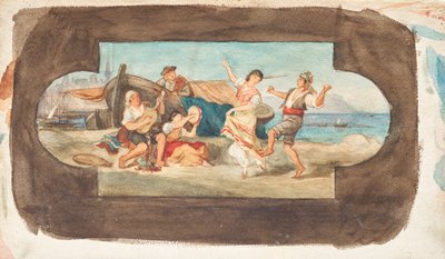 Italienarnas dans - utkast till en takmålning av Franz von Matsch